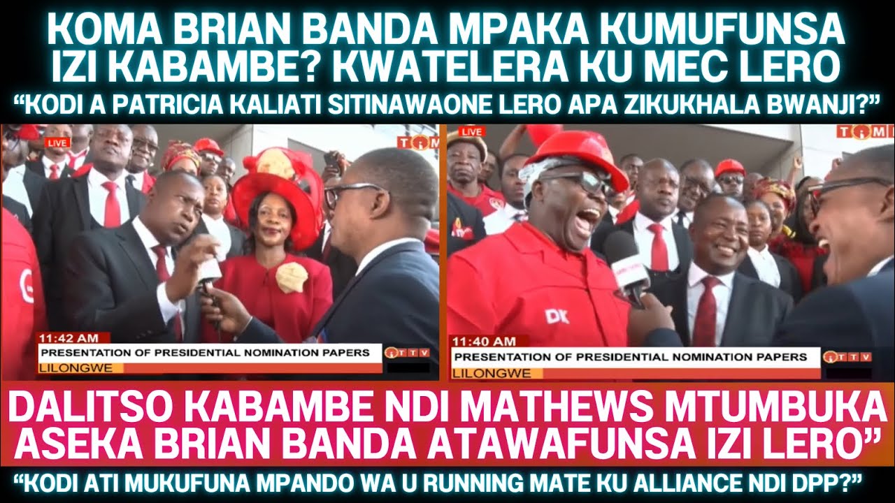 BRIAN BANDA WAMUKHAULITSA NDI MAFUNSO  DALITSO KABAMBE ATANGOTULUKA MU HALL YA MEC KOPEREKA MAPEPALA