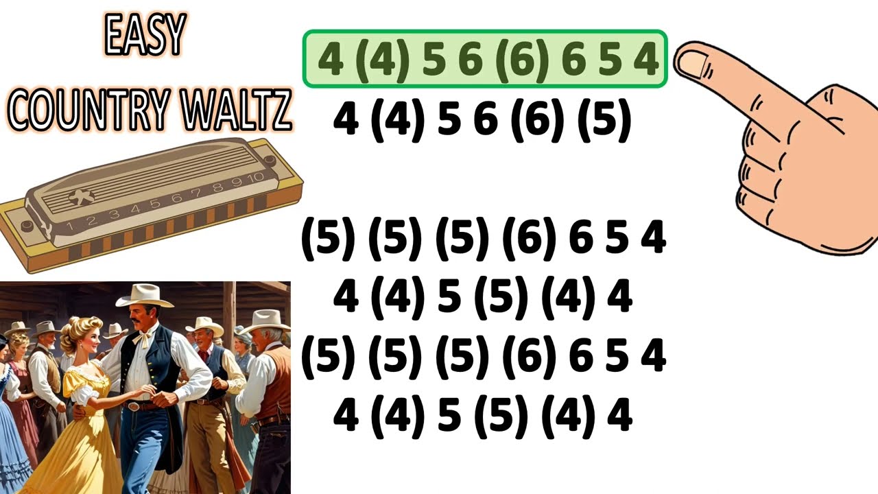 EASY COUNTRY WALTZ THEME - HARMONICA - DIATONIC C - TABS