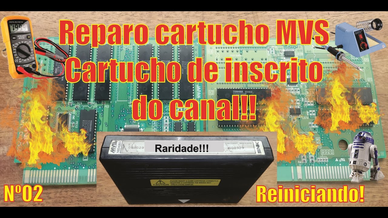 Reparo em Cartucho NeoGeo MVS Reiniciando de Inscrito do Canal