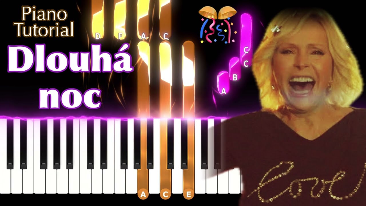 🎊🪩H. Vondráčková - Dlouhá noc 🎉na klavíri 🎹 s akordami + noty, midi a mp3 #pianotutorial #silvester 