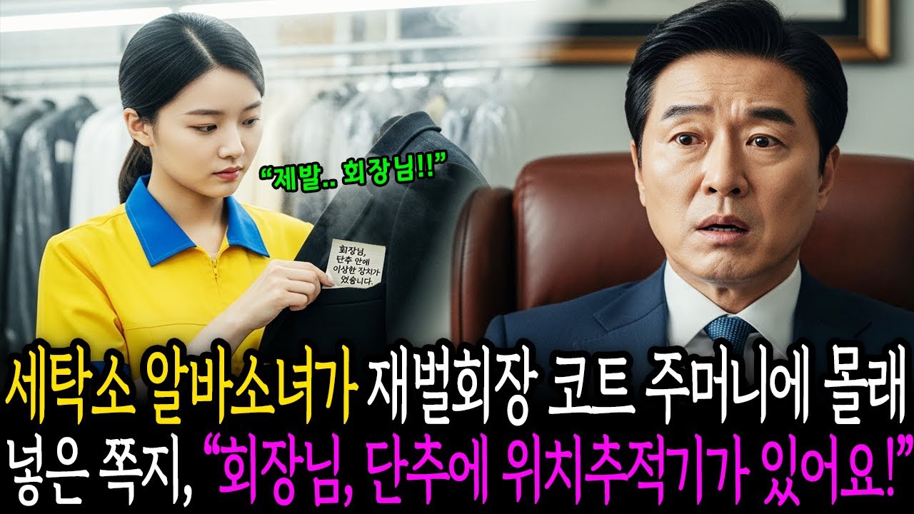 세탁소 알바소녀가 재벌회장 코트 주머니에 몰래 넣은 쪽지, “회장님, 단추에 위치추적기가 있어요!”