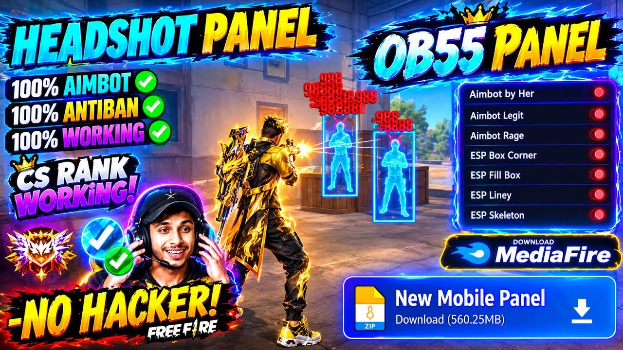 Ob55 Free Fire Panel Mobile 🔥 FF Antiban Panel | Free Fire Hack New 😈 FF Injector 2026 | FF Panel