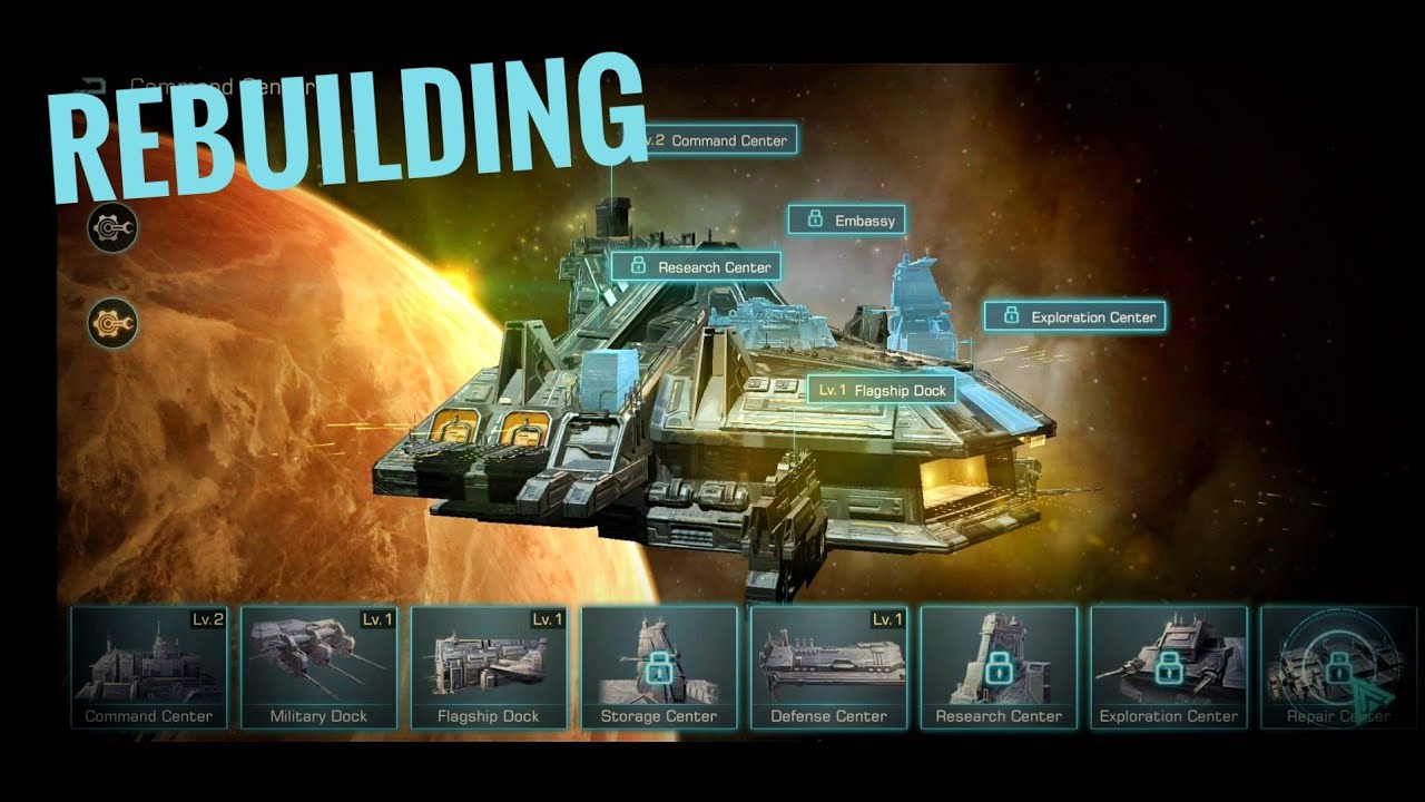 Infinite Galaxy mobile gameplay 2021, restoring a used spaceport