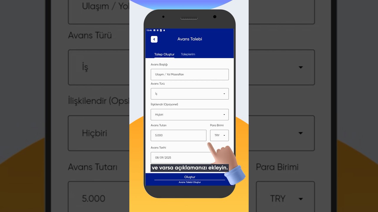 İş Avans Talebi Nasıl Oluşturulur? - Mobil Uygulama Kullanımı