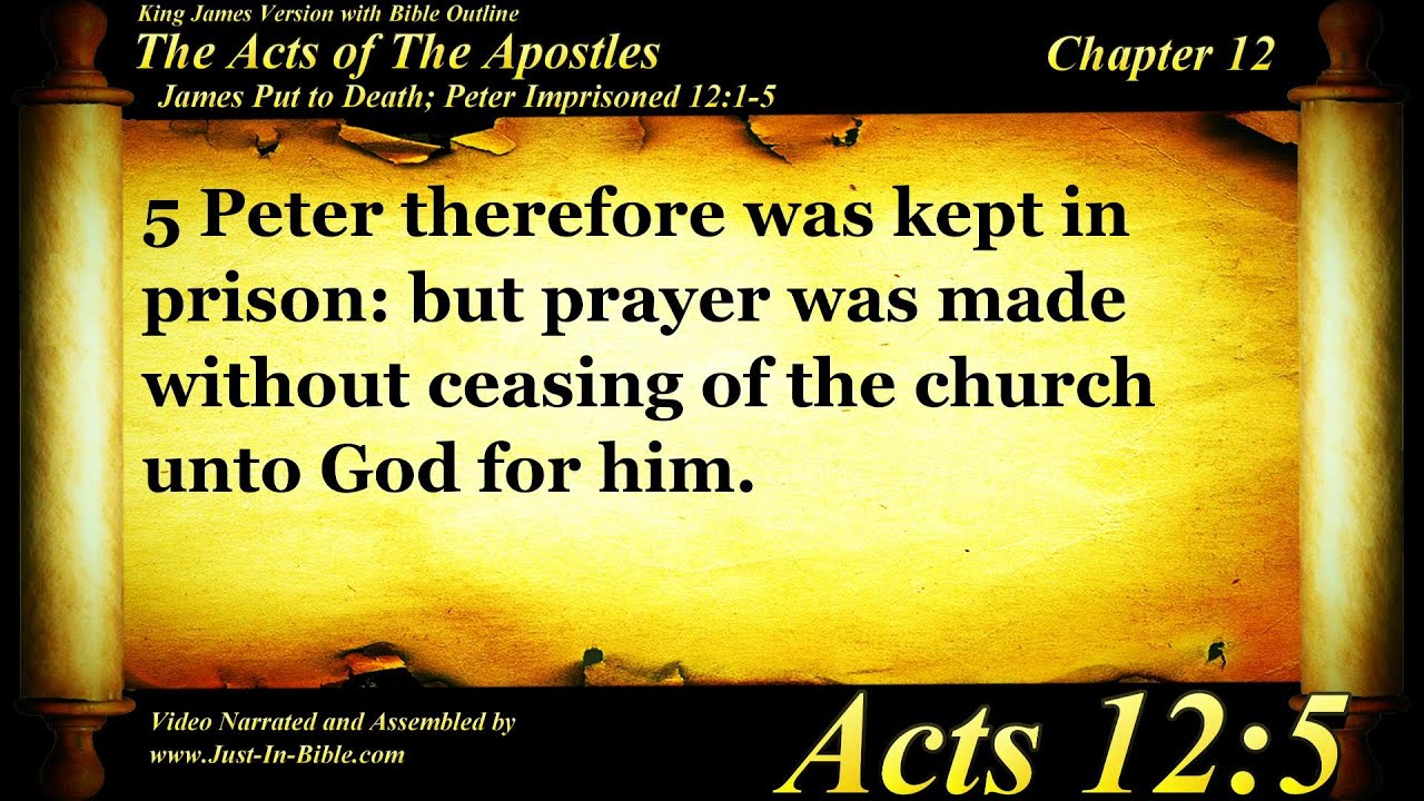 The Acts of the Apostles Chapter 12 - Bible Book #44 - KJV HD Read Along Audio/Video/Text