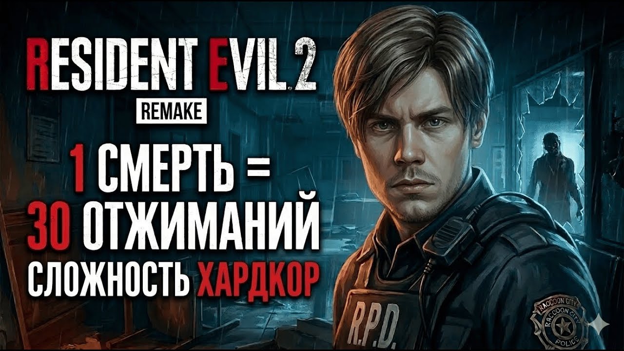 1 СМЕРТЬ = 30 ОТЖИМАНИЙ | ВПЕРВЫЕ ПРОХОЖУ Resident Evil 2 Remake | ХАРДКОР | СТРИМ @ DaddyGorя