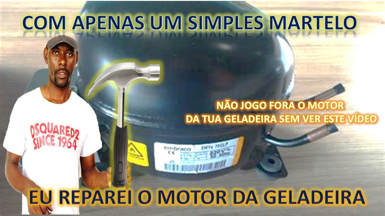 COMO DESTRAVAR O MOTOR DE GELADEIRA SEM CAPACITOR #refregeração #portugal #brasil