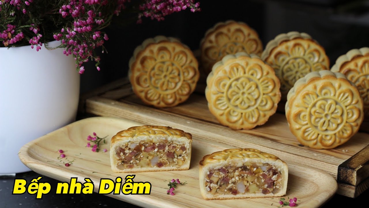 Bánh trung thu thập cẩm -Mixed Nuts Mooncake -Cách làm bánh trung thơm ngon tại nhà | Bếp Nhà Diễm |