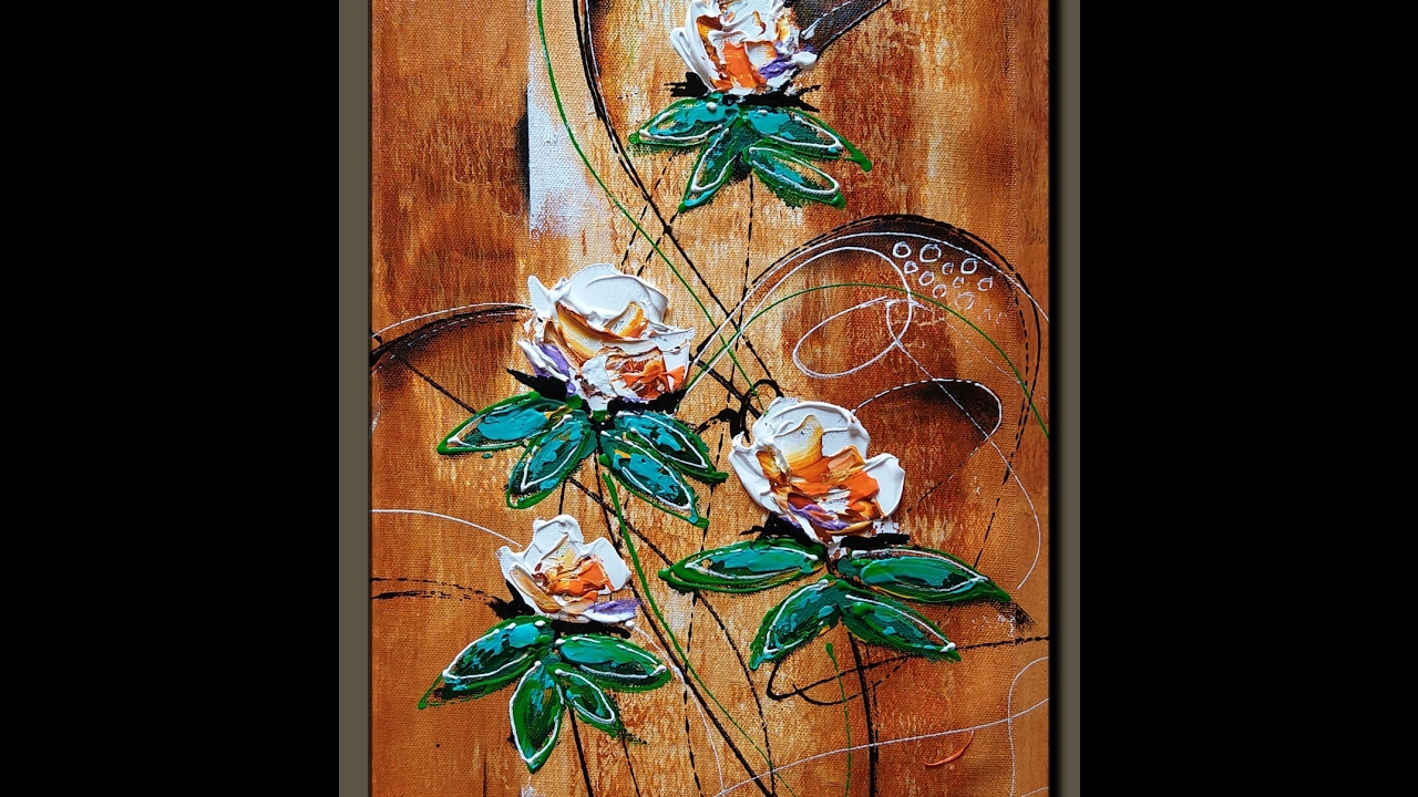 Acrylic abstract # Flowers # Demonstration