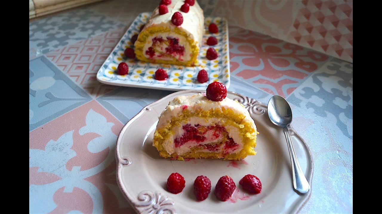 Bûche de Noël légère aux framboises