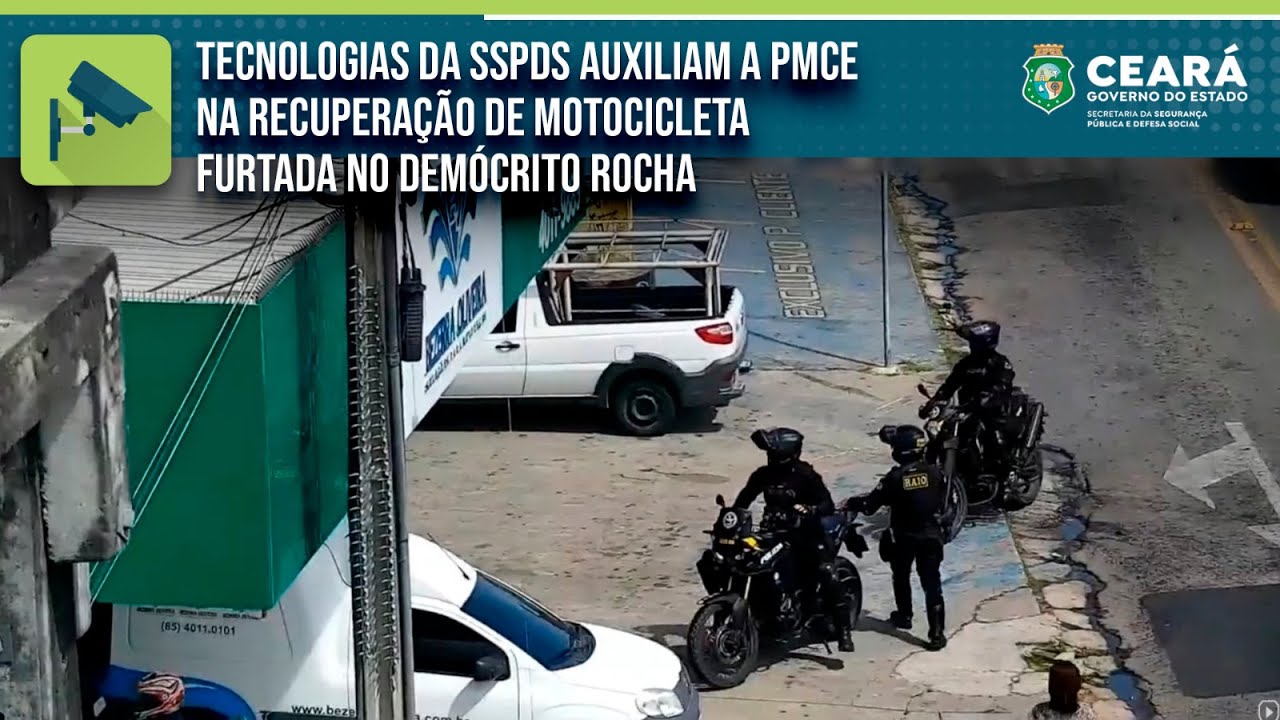 Tecnologias da SSPDS auxiliam a PMCE na recuperação de motocicleta furtada no Demócrito Rocha