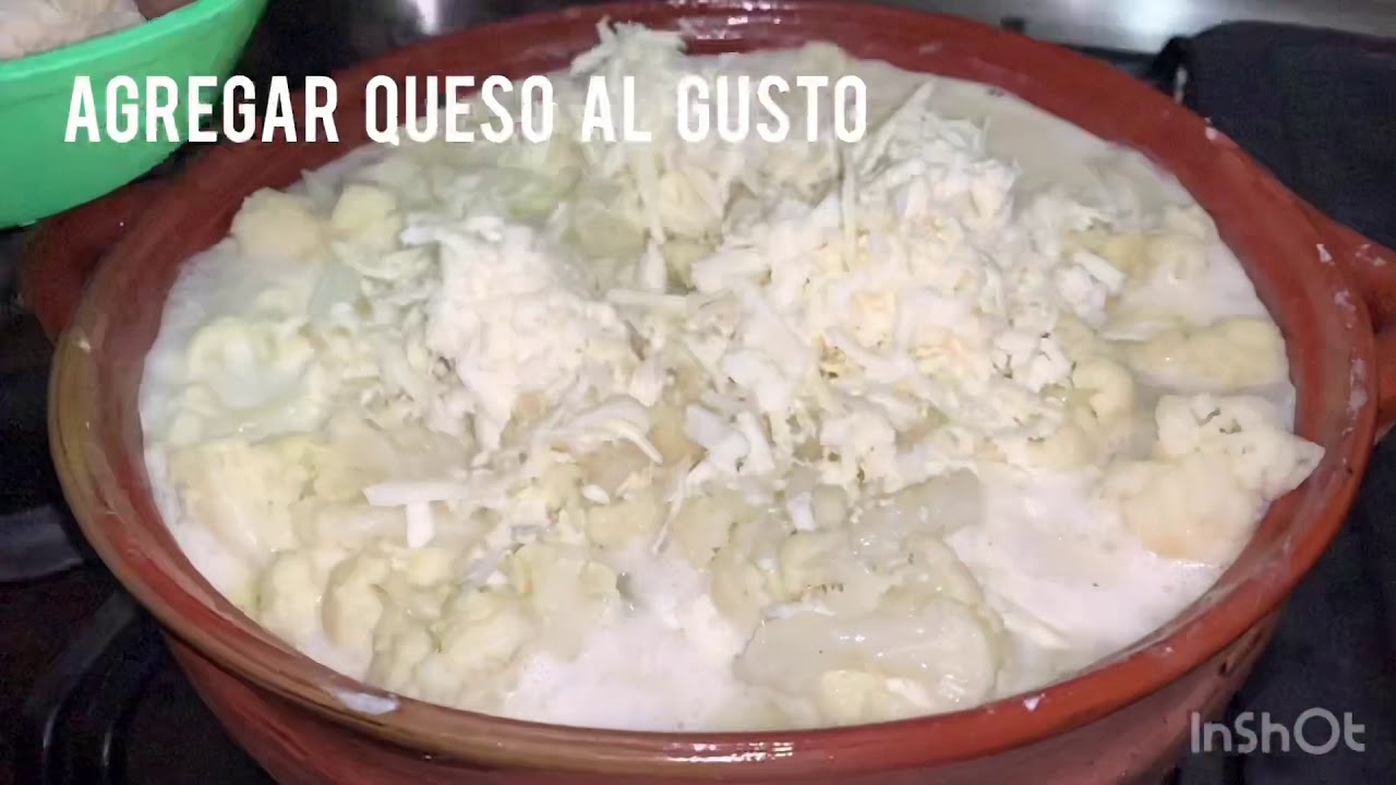 Coliflor con crema y queso
