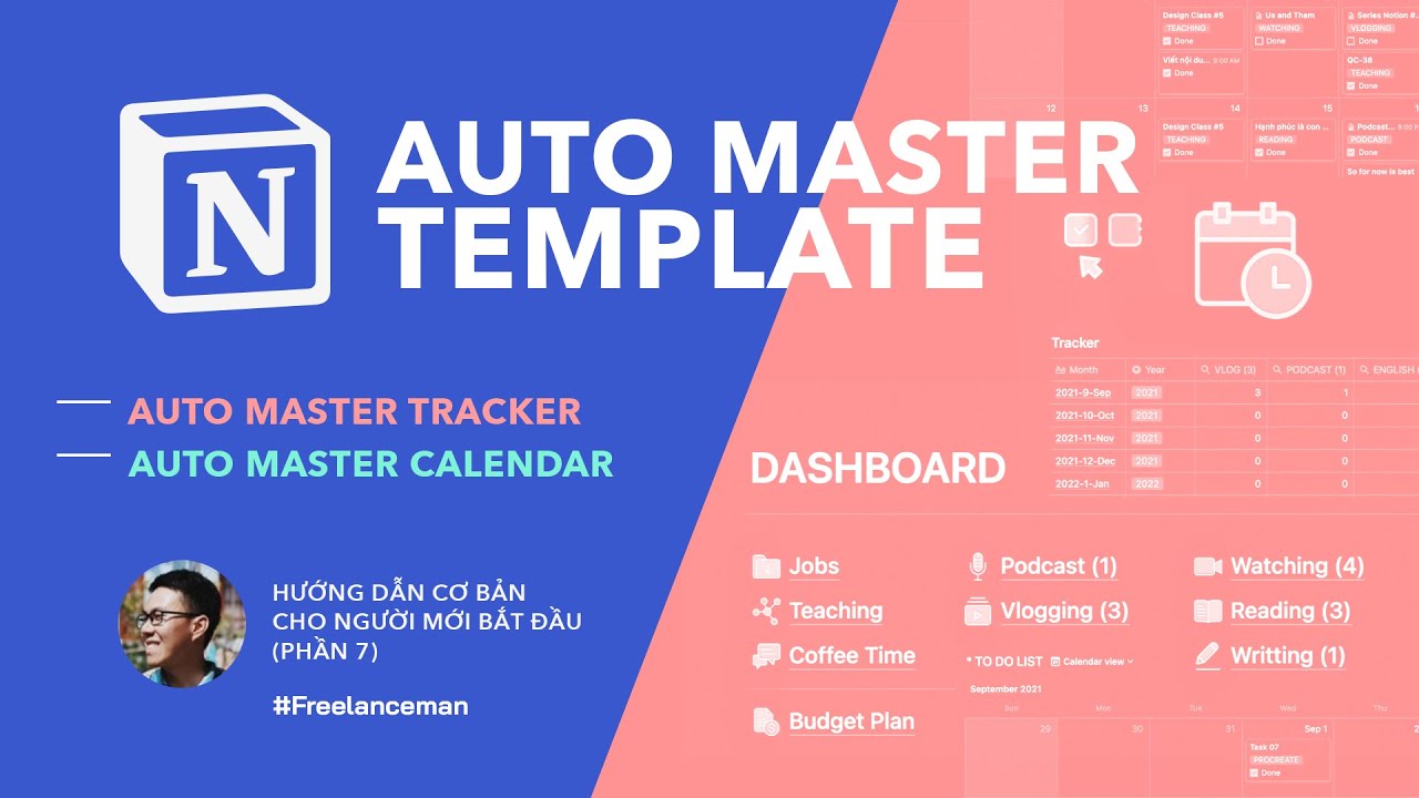 Notion Master TEMPLATE - Bộ công cụ quản lý của mình - Master Calendar & Tracker - Series Notion #7