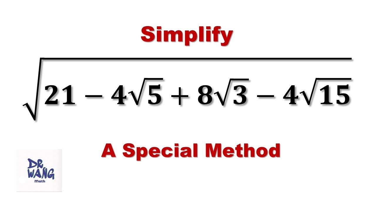 A Special Quick and Easy Method  to Simplify this Nested Square Roots| Olympiad Math