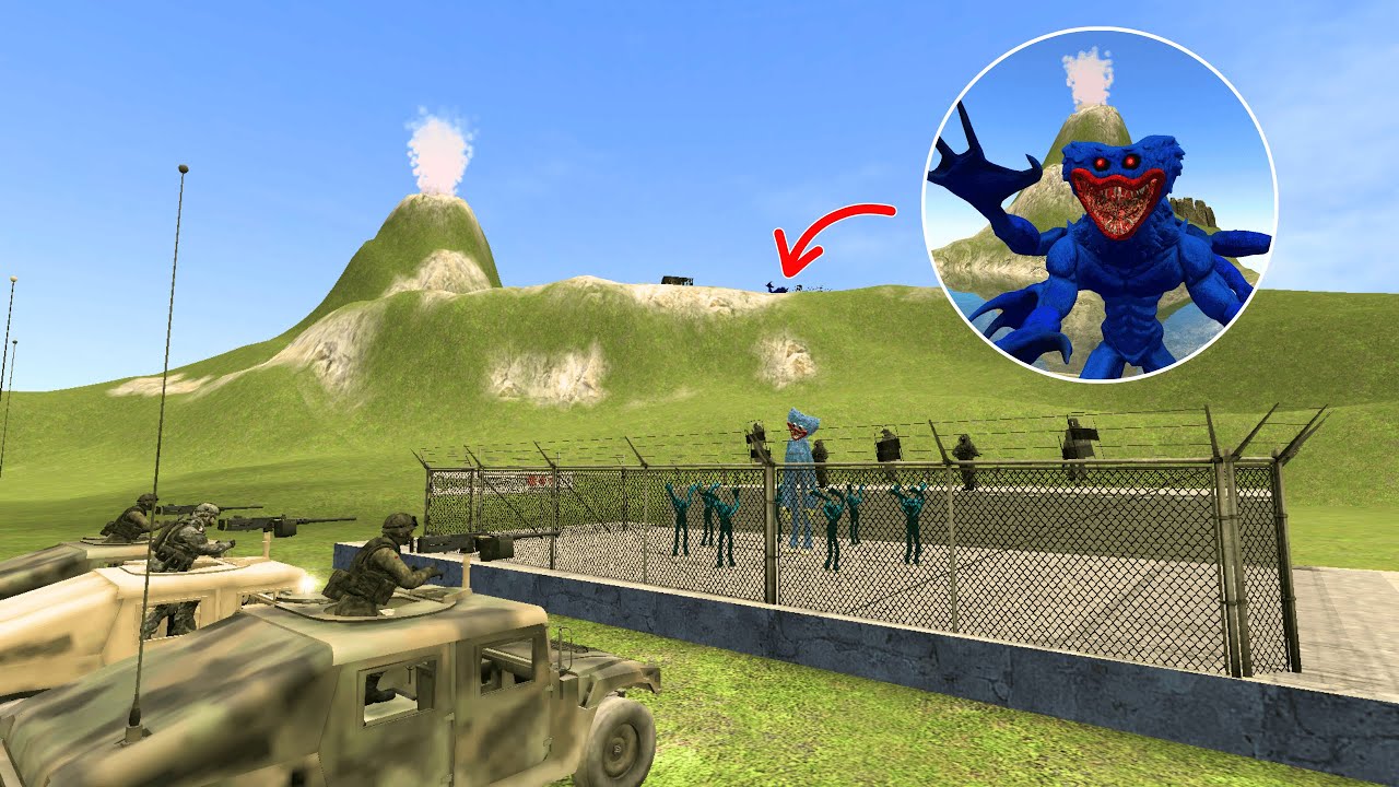 SCARY HUGGY WUGGY'S CELL IS TIGHTLY GUARDED! CAN HE STILL HUNT ME - GARRY'S MOD
