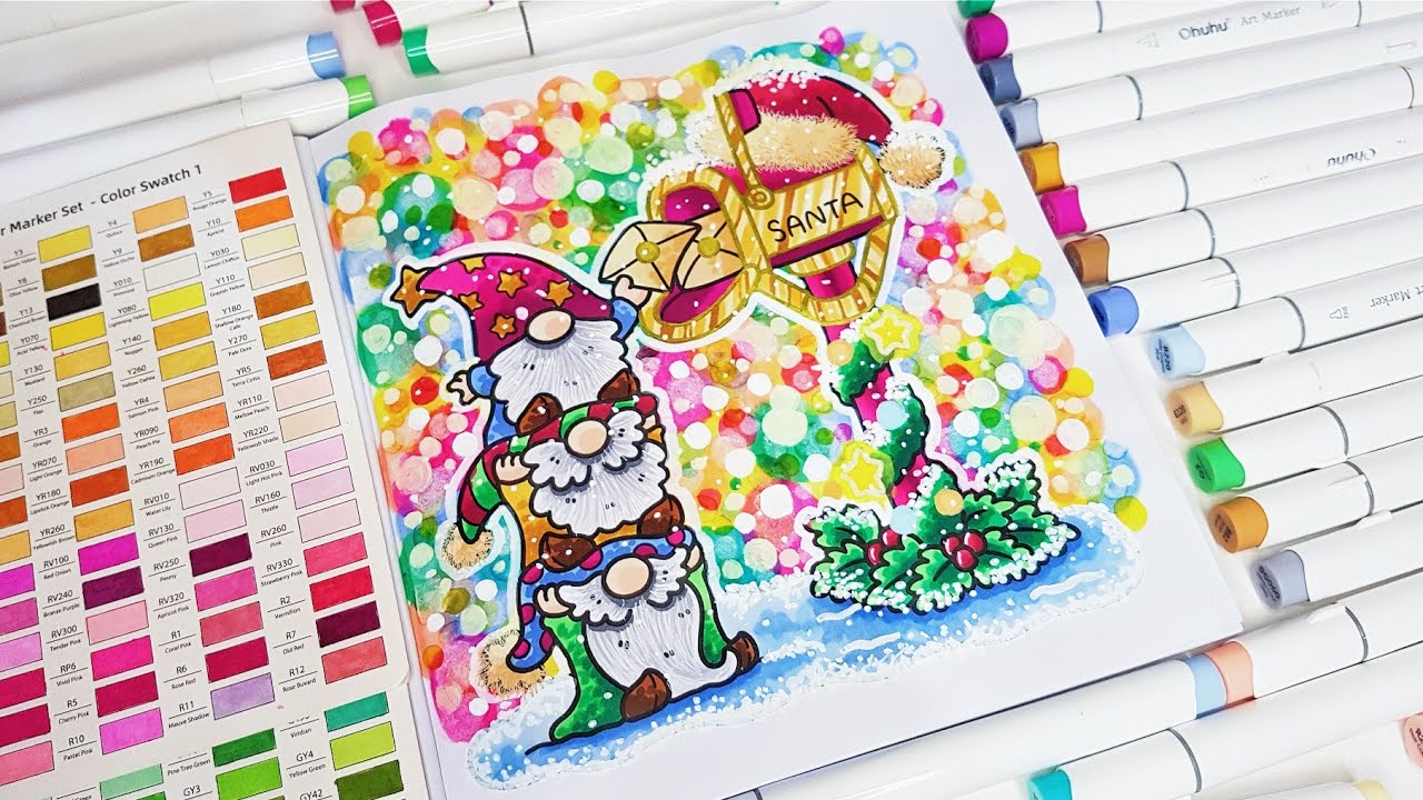 Color With Me (ASMR) | Cozy Christmas by Coco Wyo Coloring Book | Using Ohuhu Markers