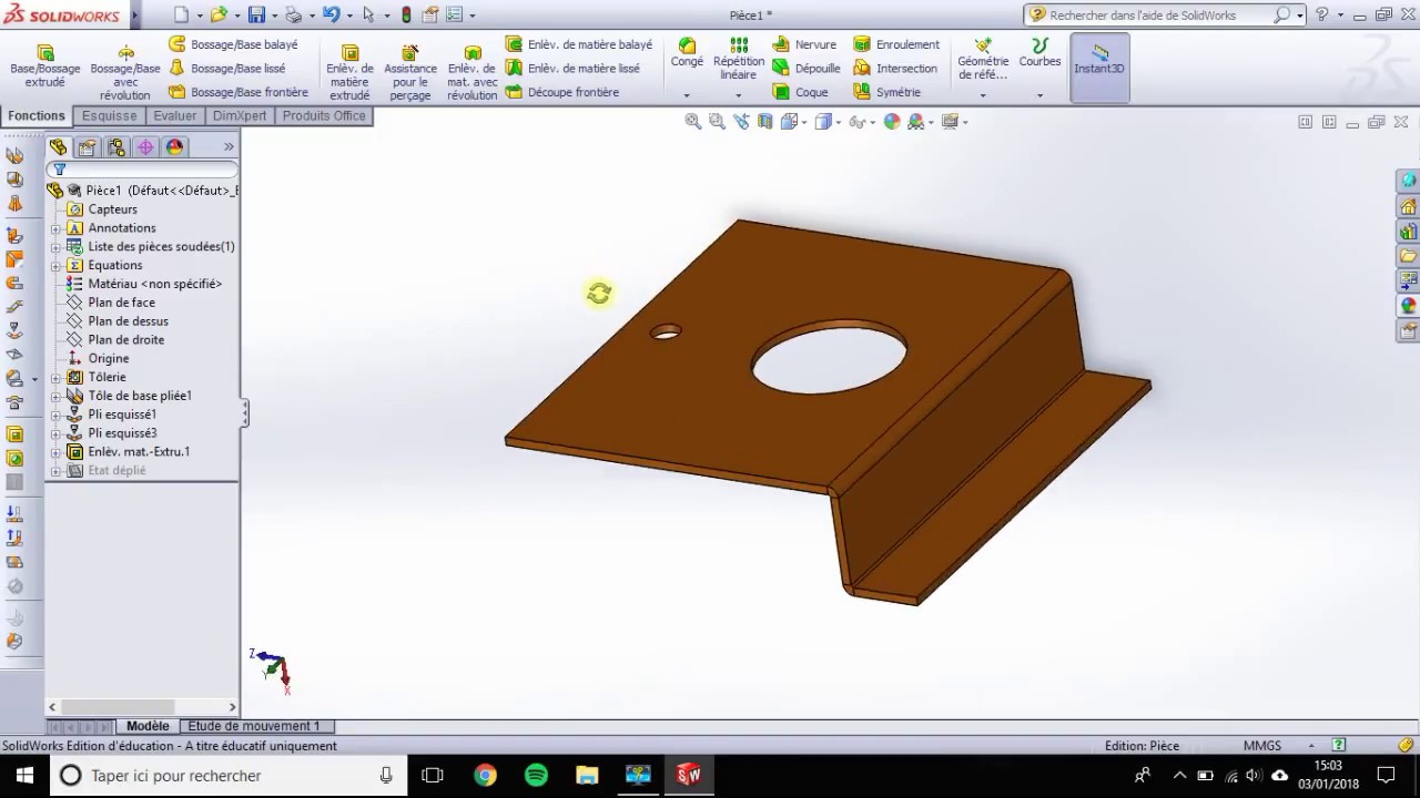 Conception du châssis de mon robot avec Solidworks
