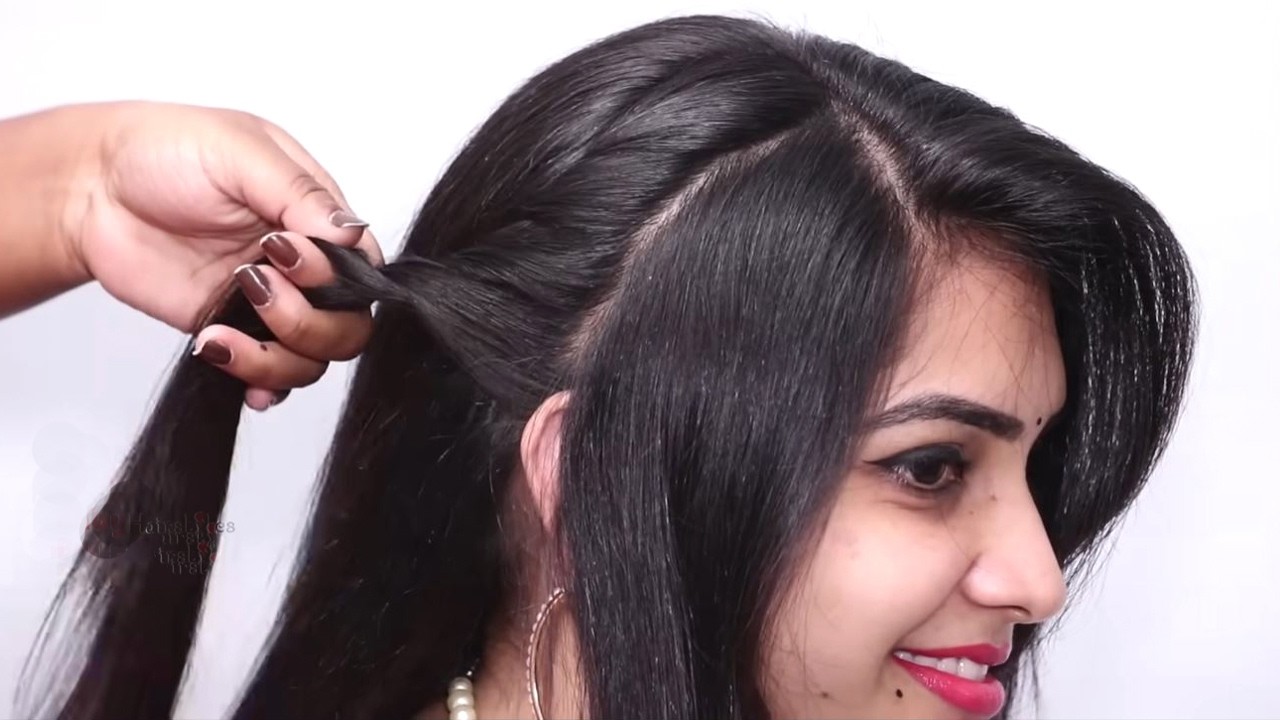 Quick and easy college/party hairstyle | Front hairstyle | Easy party hairstyle | hair style girls