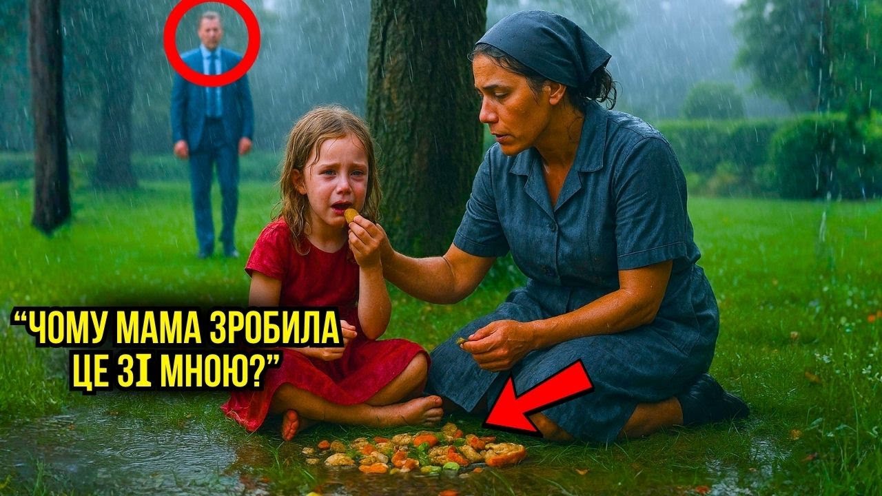 МІЛЬЙОНЕР ЗНАХОДИТЬ СВОЮ ПОКИНУТУ ДОНЬКУ ЗІ СЛУЖНИЦЕЮ, ЯКА ЇСТЬ ЗАЛИШКИ ПІД ДОЩЕМ...