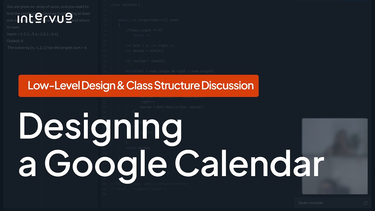 Designing a Google Calendar: Low-Level Design & Class Structure Discussion