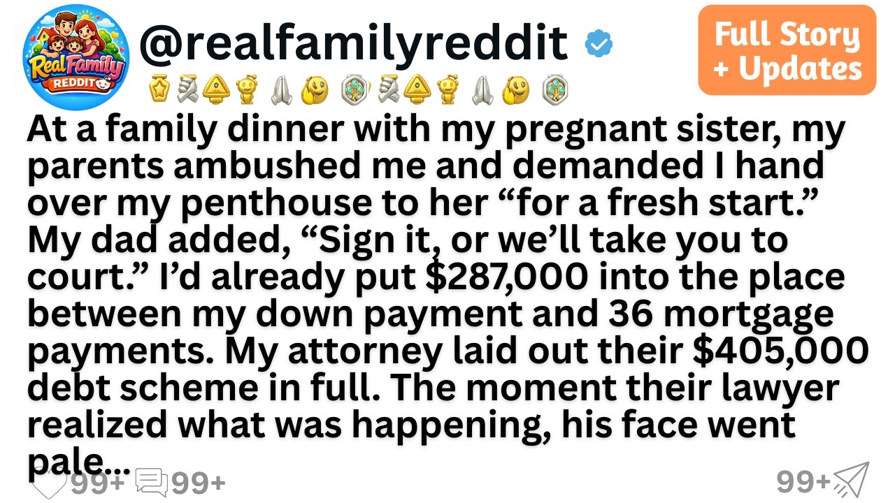 At a family dinner with my pregnant sister, my parents ambushed me and demanded I hand over my pe...