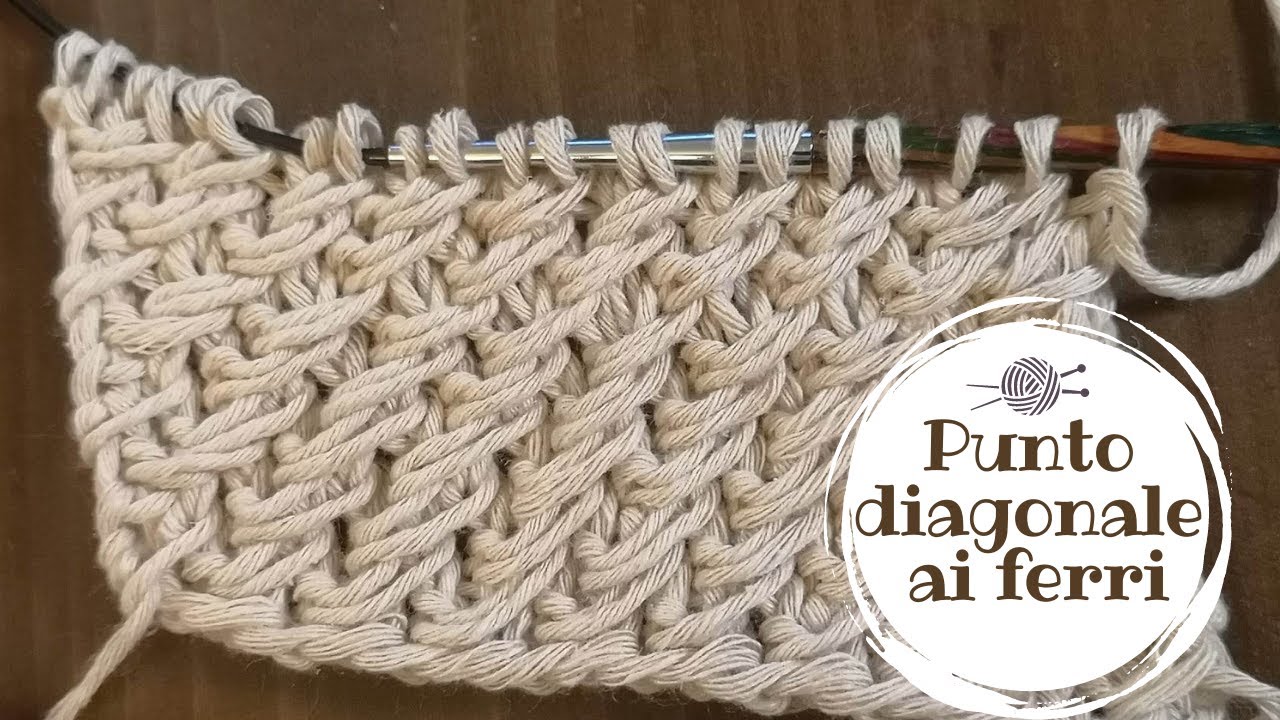 Punto diagonale ai ferri - Punti maglia - Punto ai ferri semplice