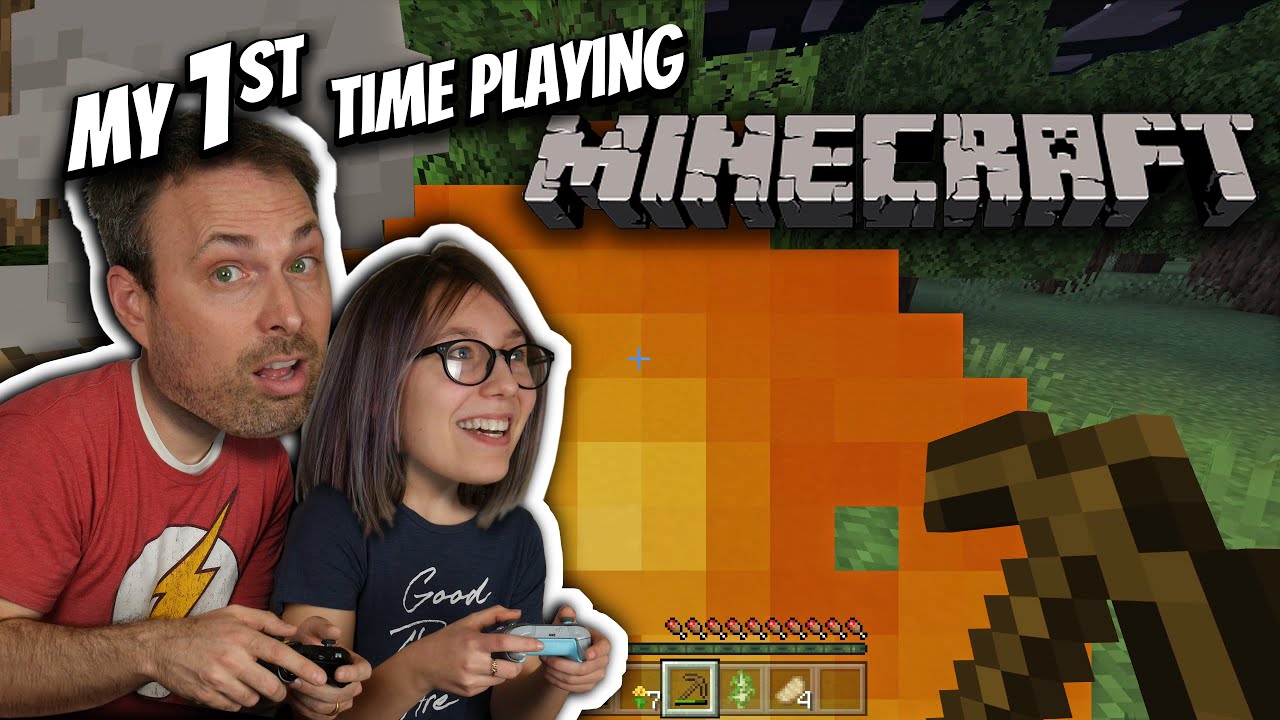 44 Year Old Girl Dad Plays Minecraft for the First Time