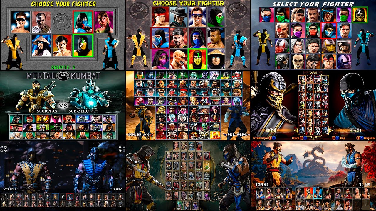Evolution of Select Screen in ALL Mortal Kombat Games 1992-2023 | 2K 60FPS #mk1 #mortalkombat1