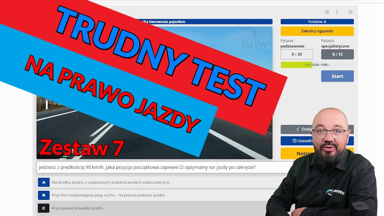 Instruktor rozwiązuje trudny TEST NA PRAWO JAZDY! Zestaw 7