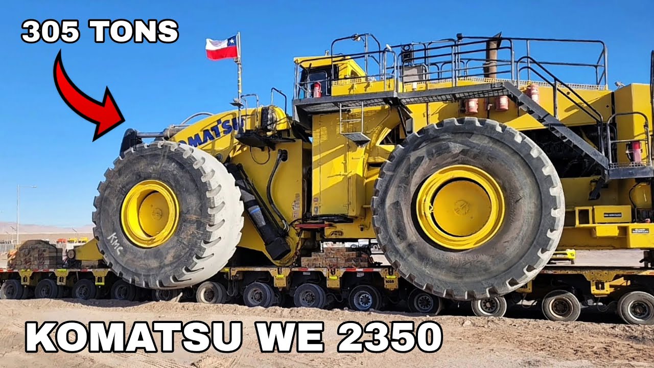 Oversized Komatsu WE 2350 Wheel Loader Transport - Covering a Distance of 100 Kilometers