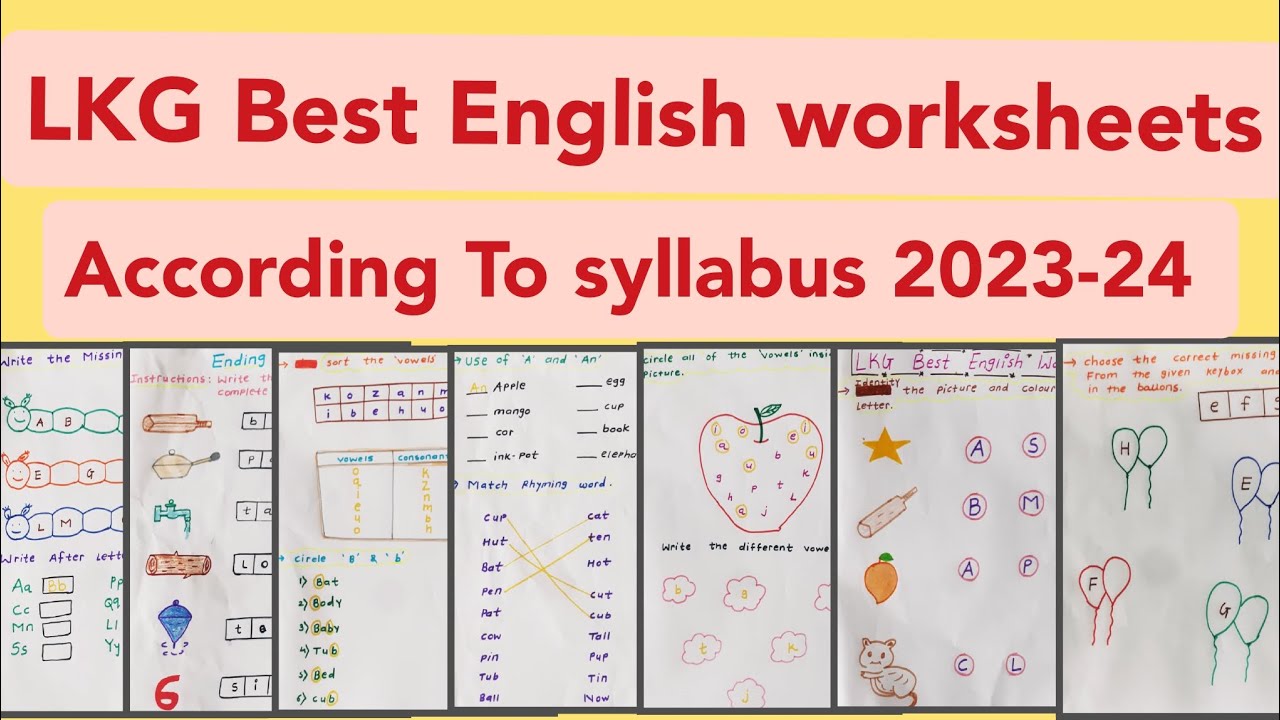 LKG Class Best English worksheets|LKG Syllabus English 2023-24 |LKG English worksheets