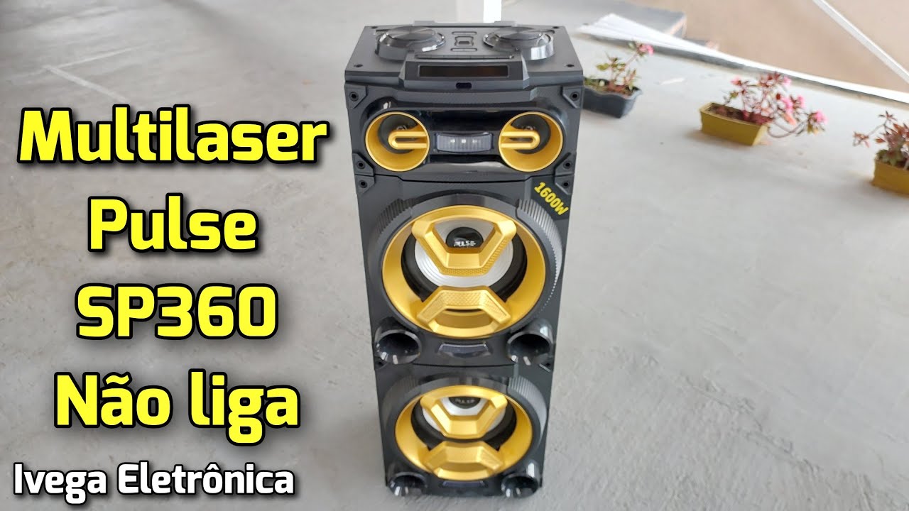 Caixa Pulse SP360, não liga, dicas de conserto, marca Multilaser.