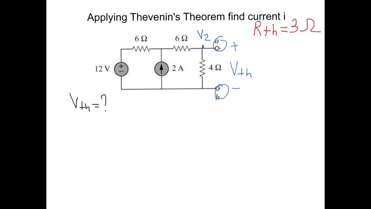 Thevenin's Theorem. Example with solution