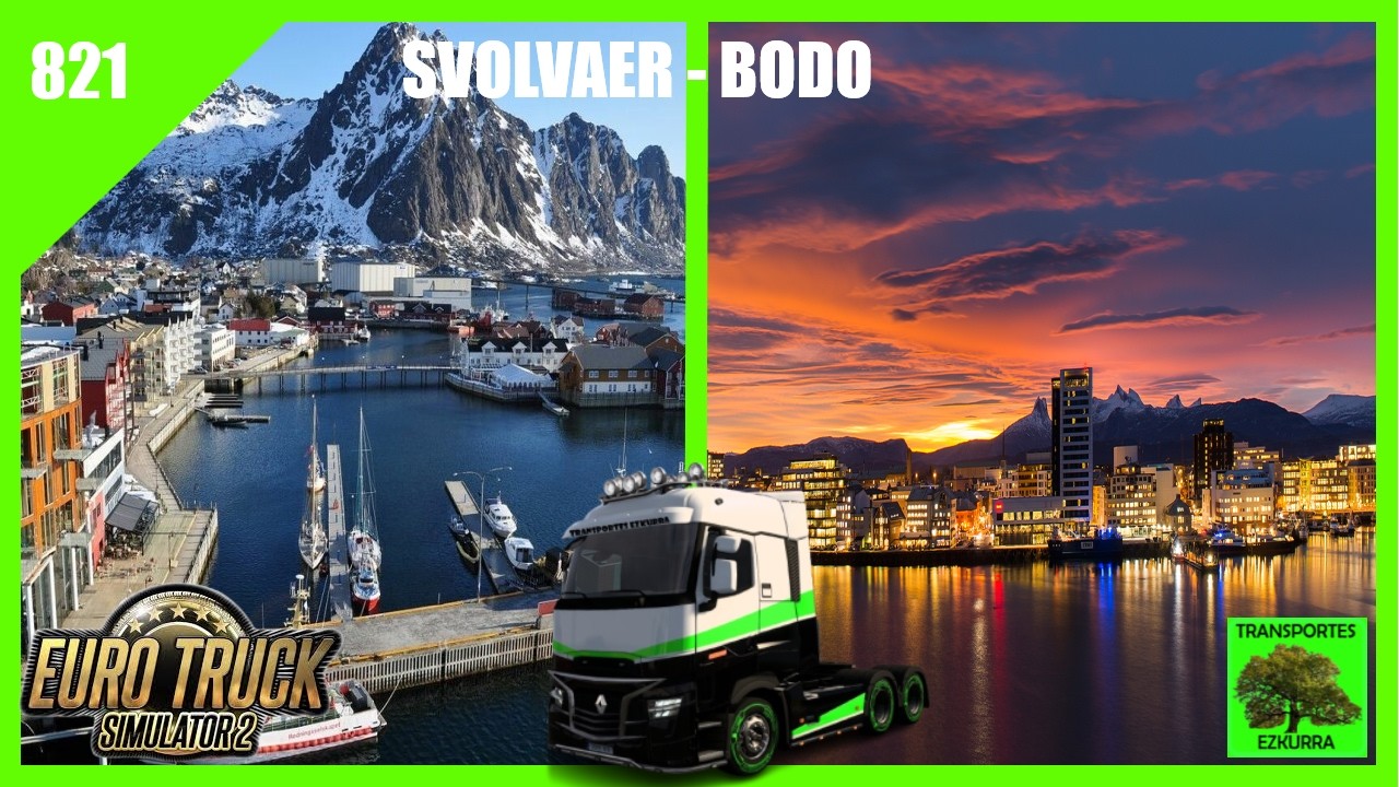#821 | Ruta desde Svolvaer a Bodo en ETS2 con Wayavera 🚛🚛