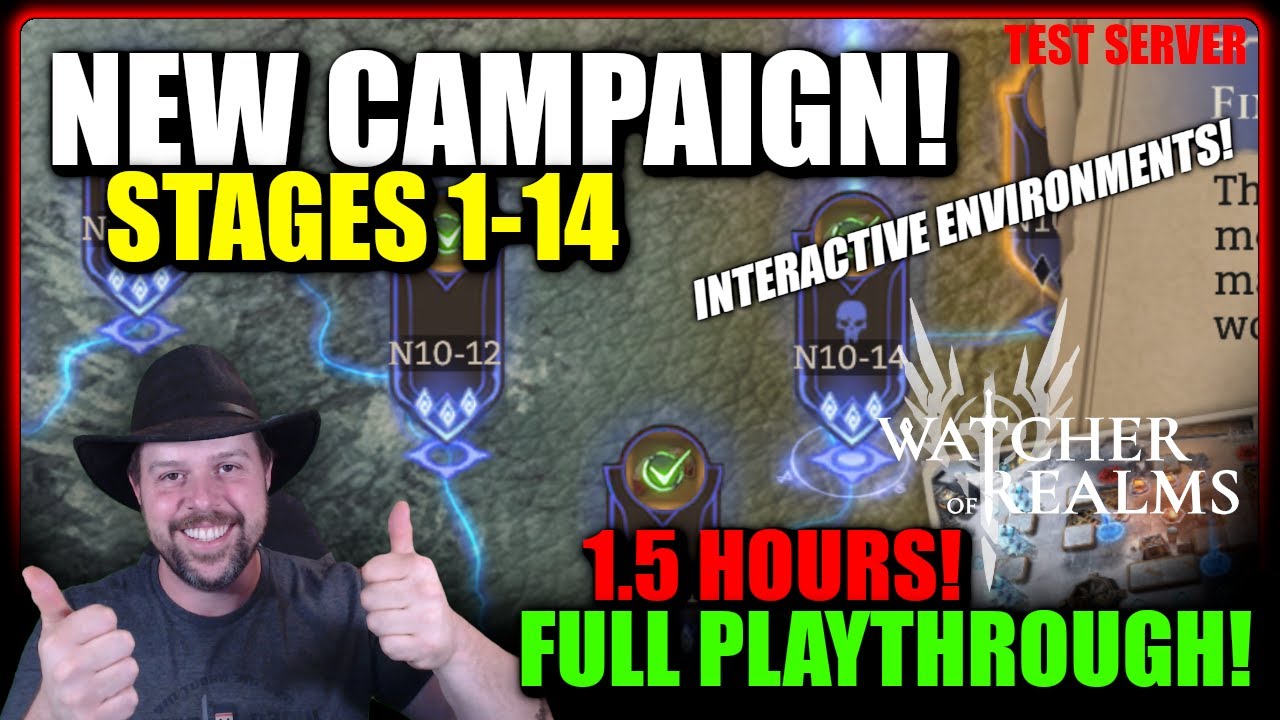 New Chapter in Campaign! Stages 1-14! Full Playthrough and Guide! | Watcher of Realms - TEST SERVER