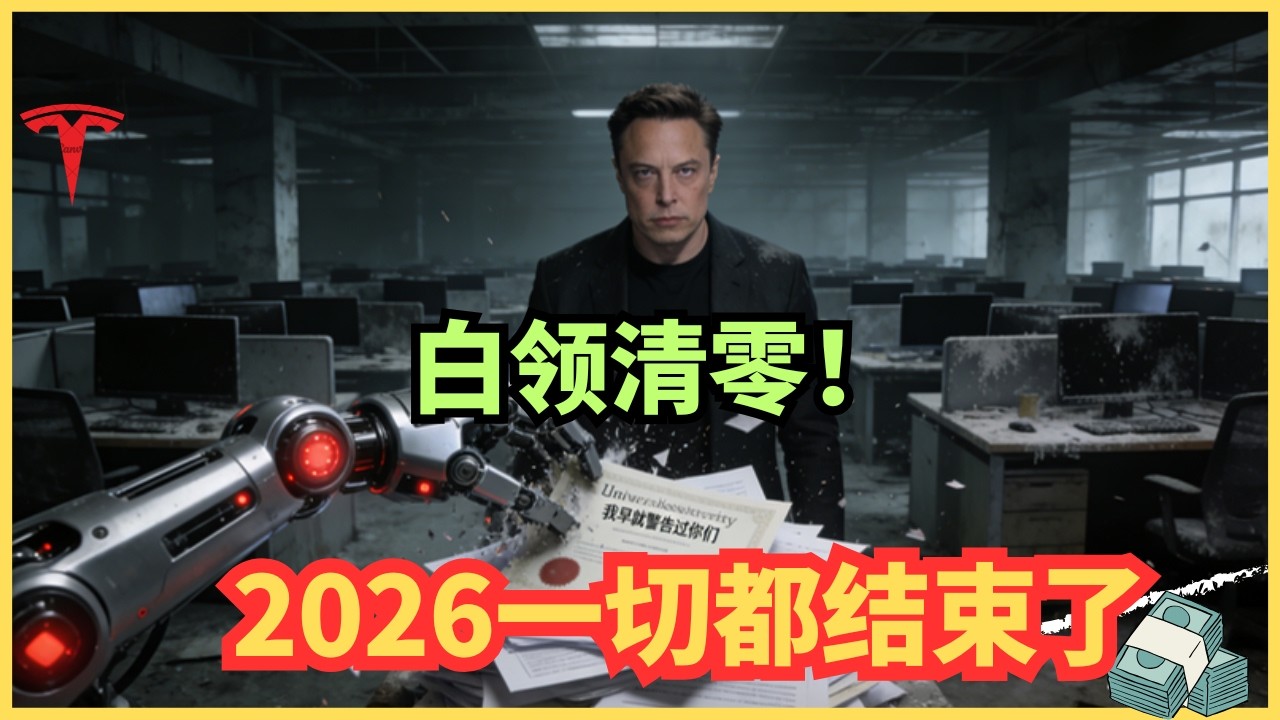 马斯克最新访谈：AGI 倒计时 12 个月：白领工作清零。不听马斯克这个建议，你将沦为“家猫”。
