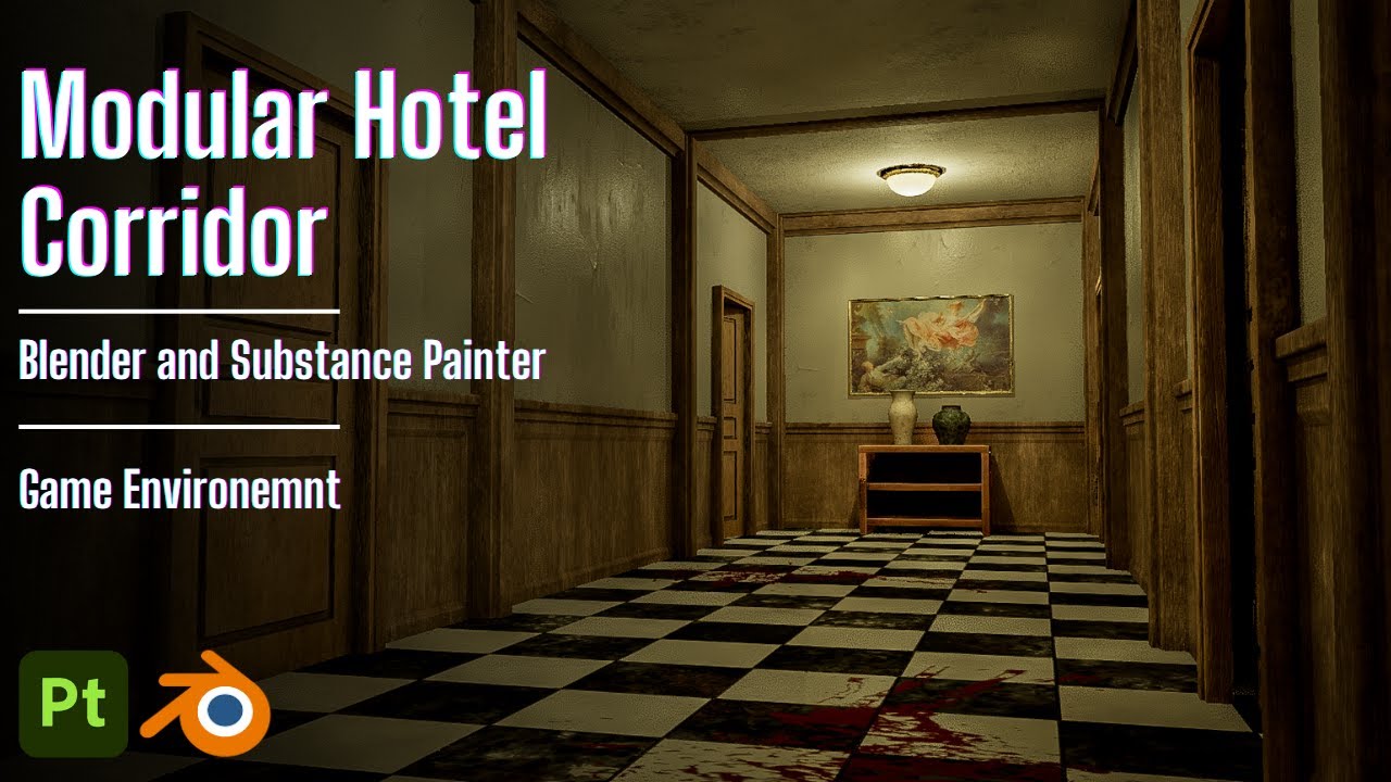 Making a Modular Hotel Corridor in Blender & Substance Painter | Part 1 – Modeling Modular Pieces