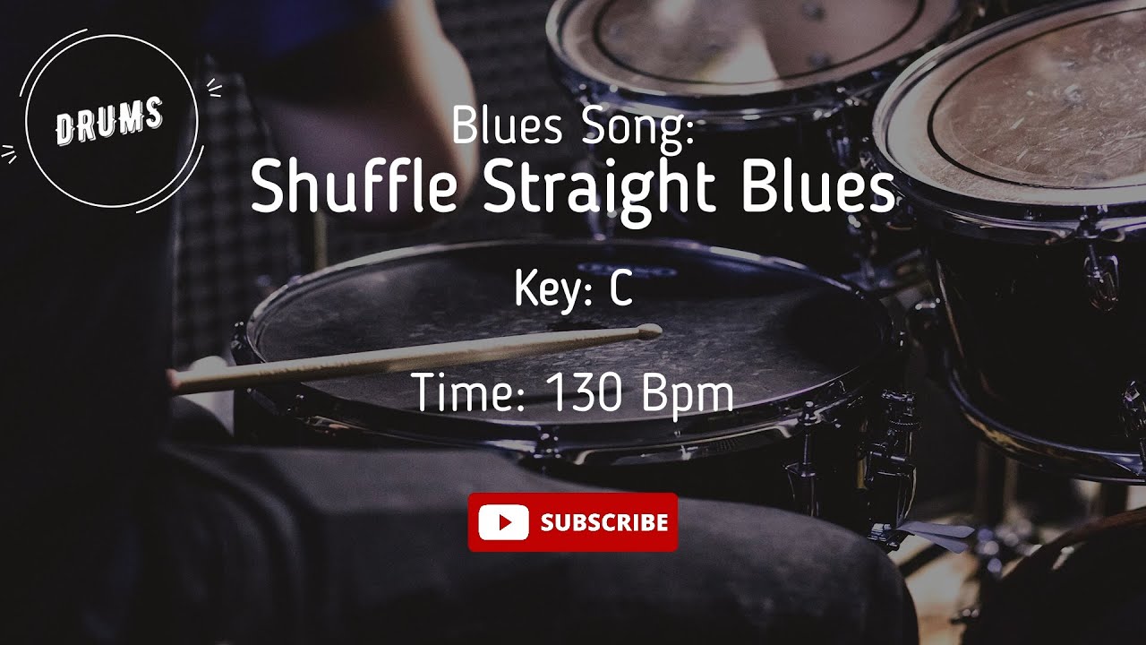 Shuffle Straight Blues Backing Track Jam in C (no DRUMS) 130 bpm