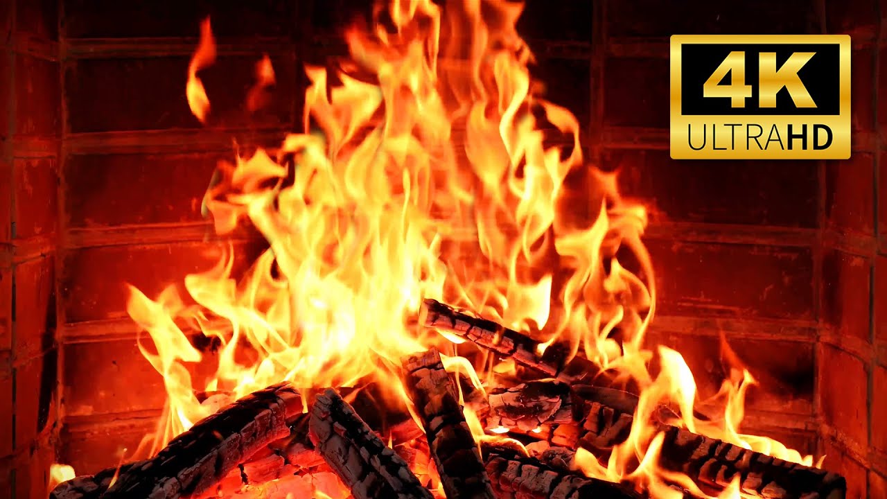 🔥 Cozy Winter Fireplace 4K – 12 HOURS of Crackling Fire Sounds for Studying & Focus