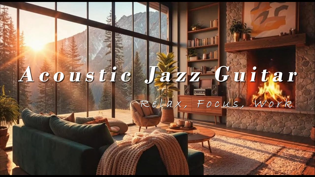 [NO ADS] Acoustic Jazz Guitar | Cozy Winter Ambience for Study, Work, and Relax | Productive Music