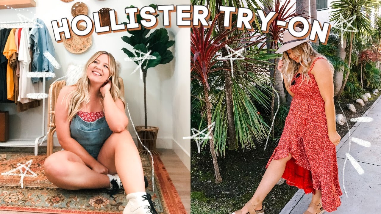 trying on cutie summer outfits from HOLLISTER!