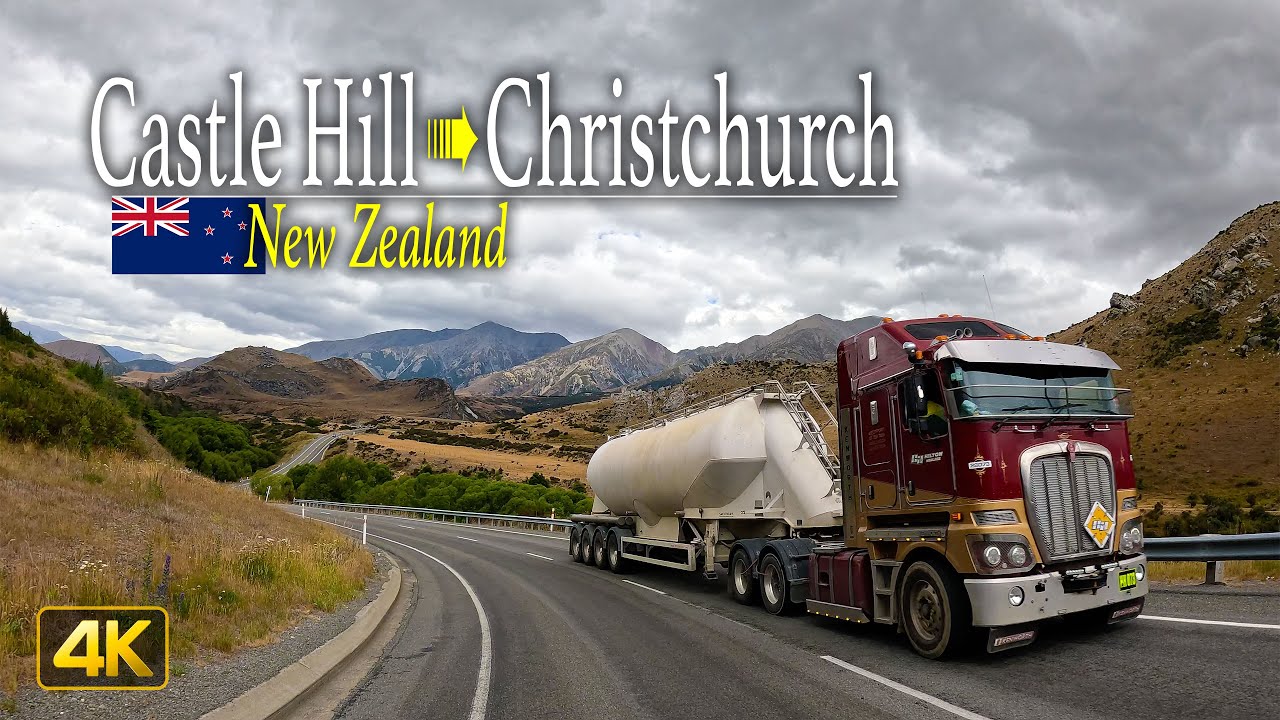 Driving from Castle Hill, via Porters Pass, to Christchurch on New Zealand's South Island 🇳🇿