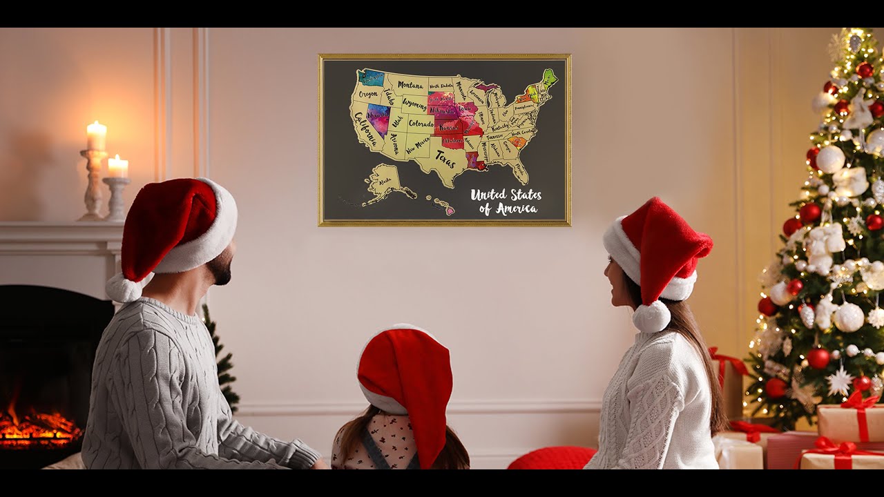 JARLINK Scratch Off USA Map Poster, Personalized Travel Poster, Gift for Travelers