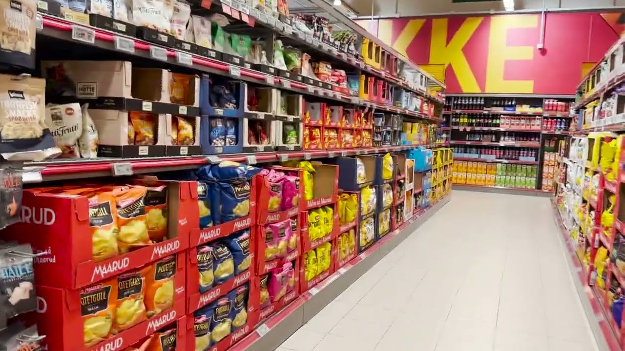 Inside Extra Supermarket in Leknes, Lofoten Norway