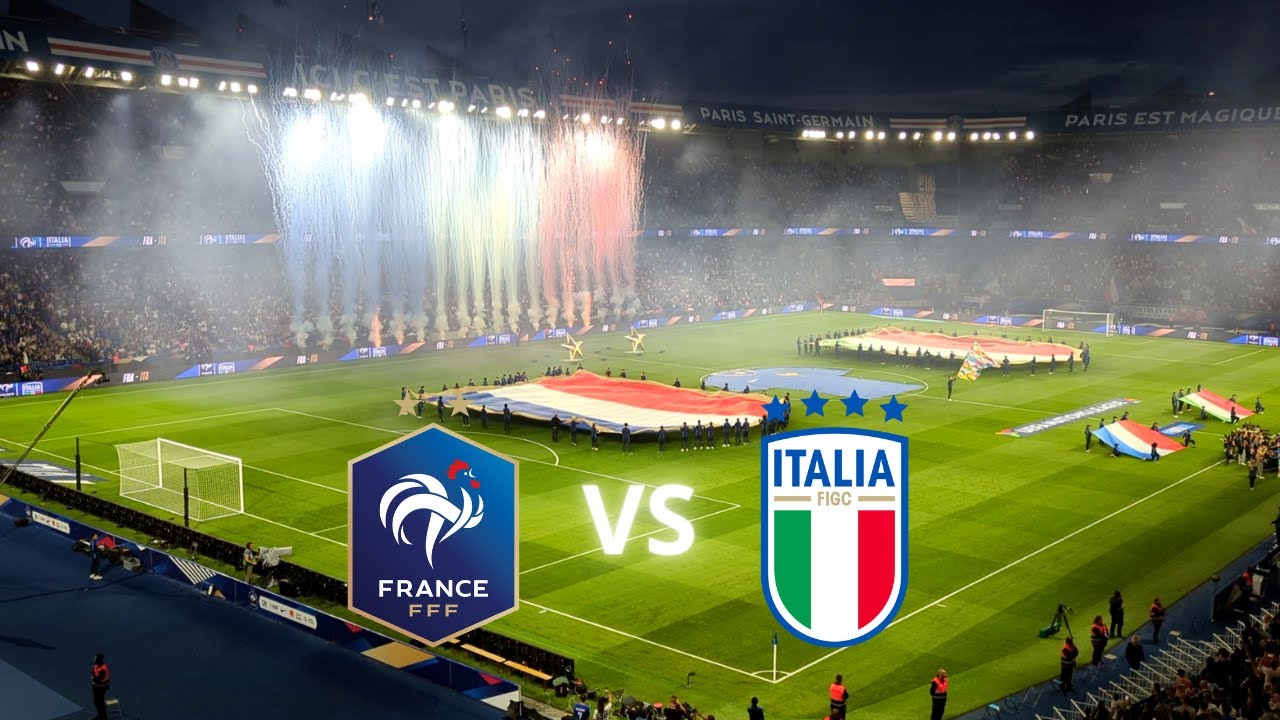 FRANCE 🇨🇵 1-3 🇮🇹 ITALIE : Ambiance d'avant match + Hymnes nationaux