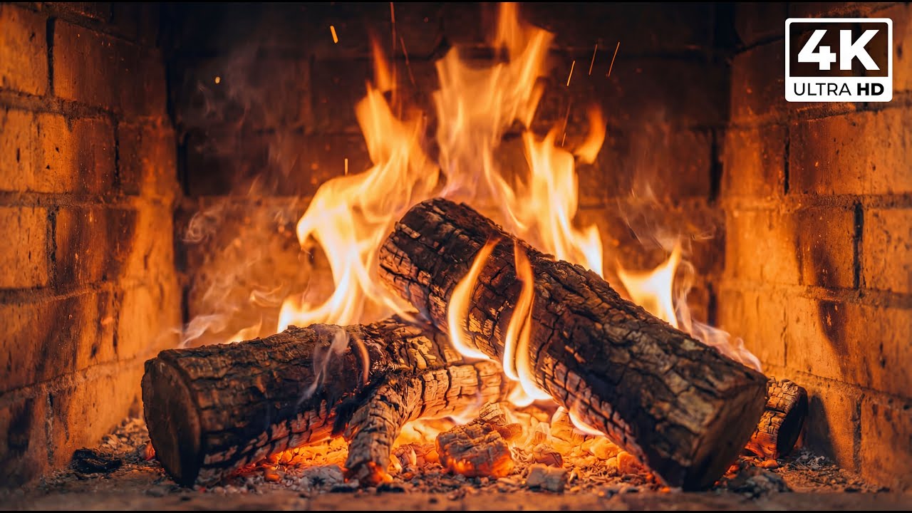 Cozy Fireplace 4K (5 Hours) 🔥 Crackling Fire | No Music for Sleep & Study