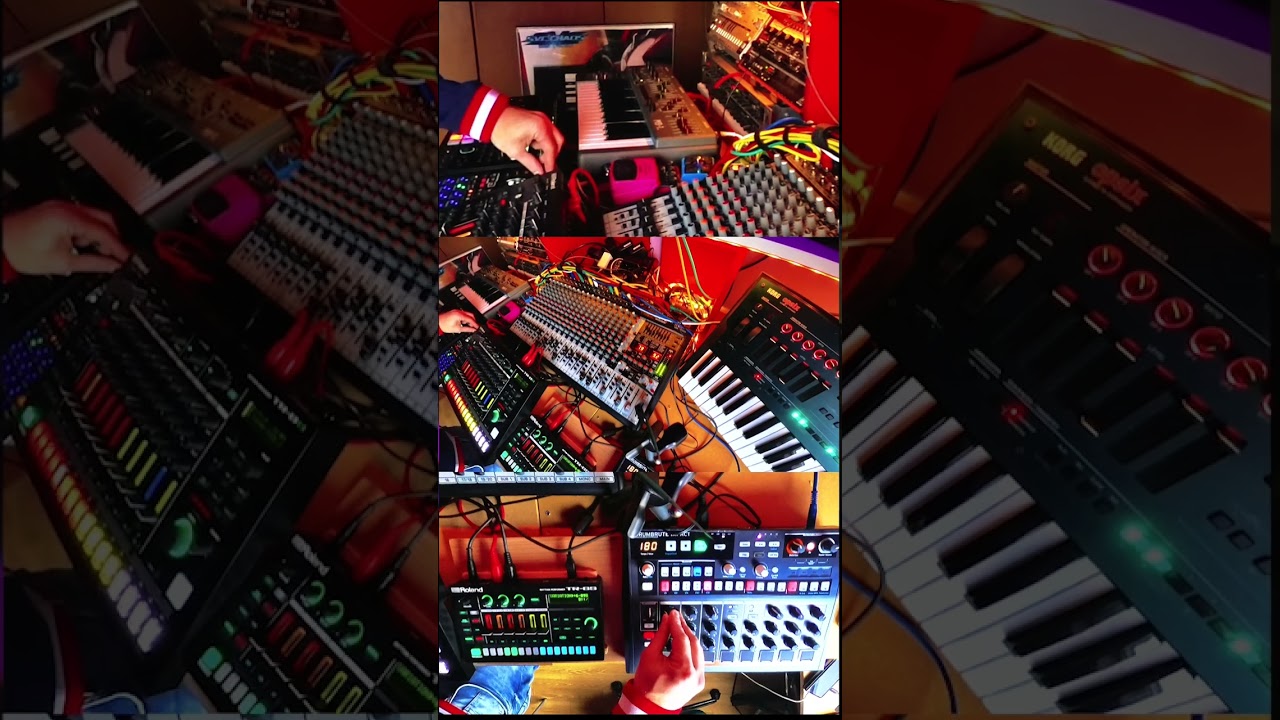 Live hardware freetekno / acid techno jam created with drum machines and synthesizers.
