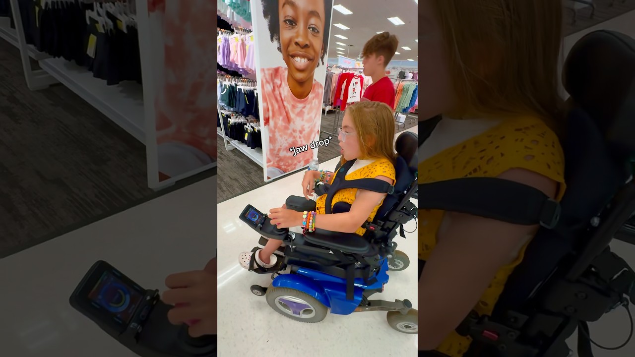 My daughter’s reaction to disabled model🥹..#inclusion #reactionvideo #target #prosthetics