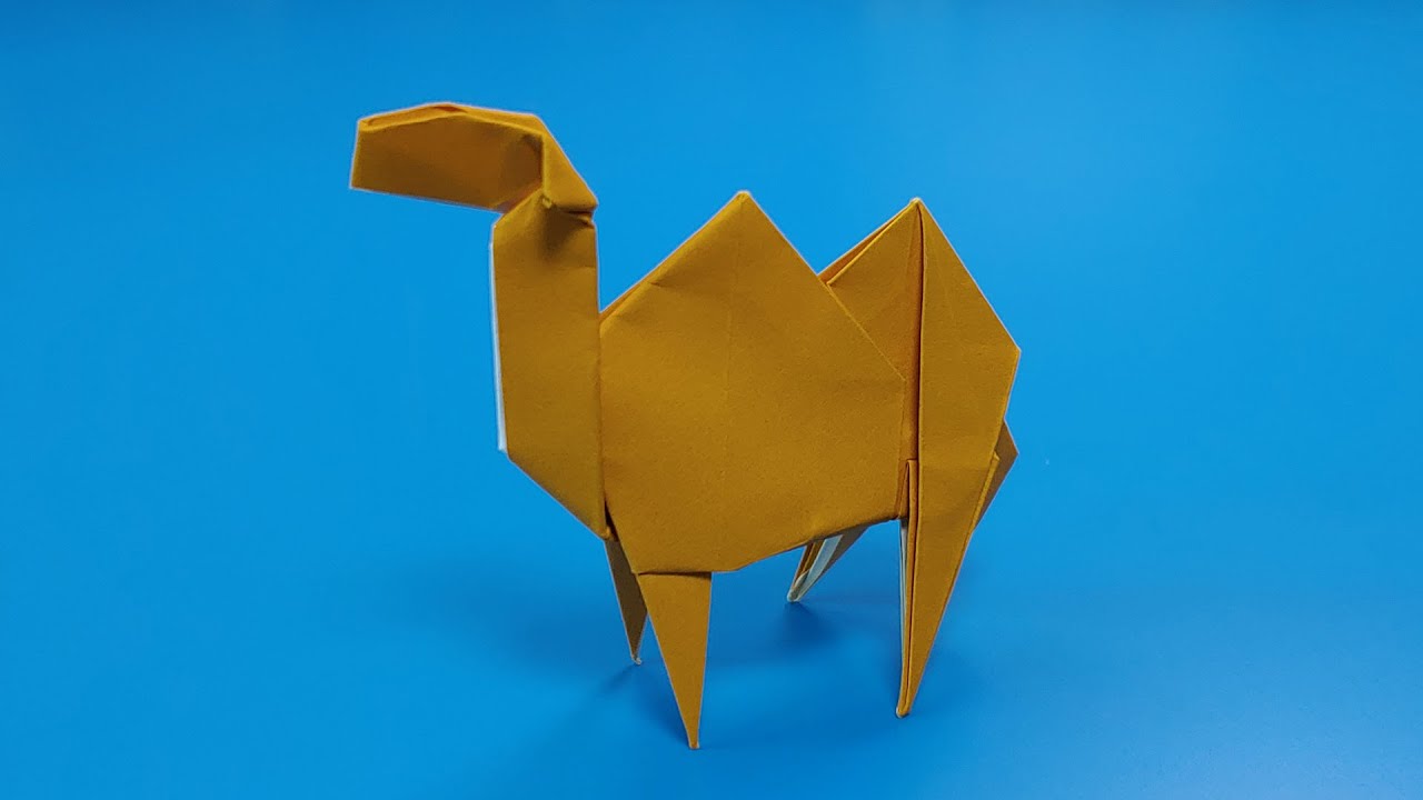 색종이로 쌍봉낙타 접는방법(종이접기) / 네모아저씨 / Origami Bactrian camel