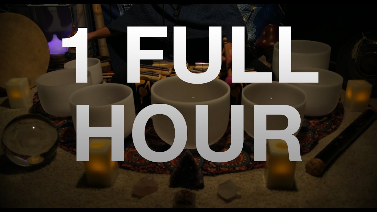 432Hz - 1 Hour Crystal Singing Bowl Sound Bath (No Talking, Unintentional ASMR) For Healing & Sleep